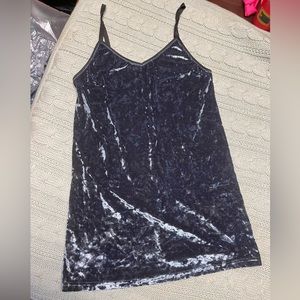Topshop dark blue velvet mini dress